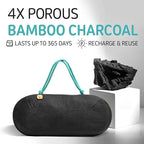 Car Air Freshener - Lasts 365+ Days - No Chemicals - 100% Activated Bamboo Charcoal - No Fragrance Deodorizer, Auto Odor Eliminator - Absorb Smoke Smell [2Pk]