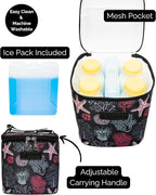 Cold Gold Breastmilk Cooler Bag with Safety Tested Ice Pack - Insulated Milk Storage for Work, Travel & Daycare - Fits Bottles & Parts - Durable, Washable, Safety-Tested Cooler for Moms (Ocean)