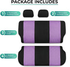 FH Group Automotive Rear Car Seat Covers for SUV, Trucks, Sedan and More - Universal Fit Rear Solid Bench Design Interior Accessories - 3D Mesh Fabric Center Panel - Purple
