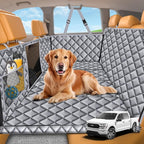 URPOWER XL Dog Backseat Extender for Full-Size Crew Cab Truck, Hard Bottom Dog Car Seat Cover for Back Seat Holds 400lbs, Waterproof Dog Hammock Pet Rear Seat Protector Travel Bed for F150 / Silverado