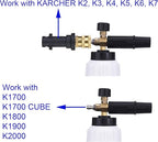 M MINGLE Foam Cannon, Compatible with Karcher K2, K3, K4, K5, K6, K7 Pressure Washer, with 5 Nozzle Tips, 1/4 Inch Quick Connector