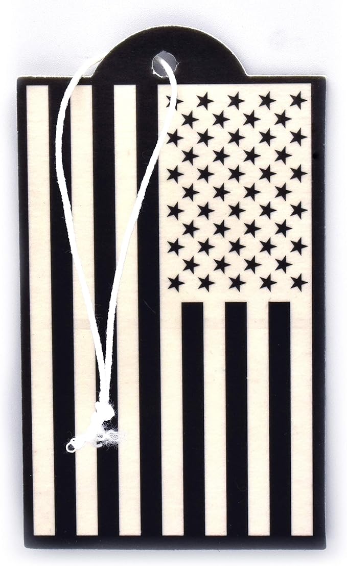 Elektroplate Inverted Black and White American Flag Automotive Air Fresheners for Vehicles | New Car Scent (12-Pack) | Made in the USA