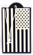 Elektroplate Inverted Black and White American Flag Automotive Air Fresheners for Vehicles | New Car Scent (6-Pack) | Made in the USA