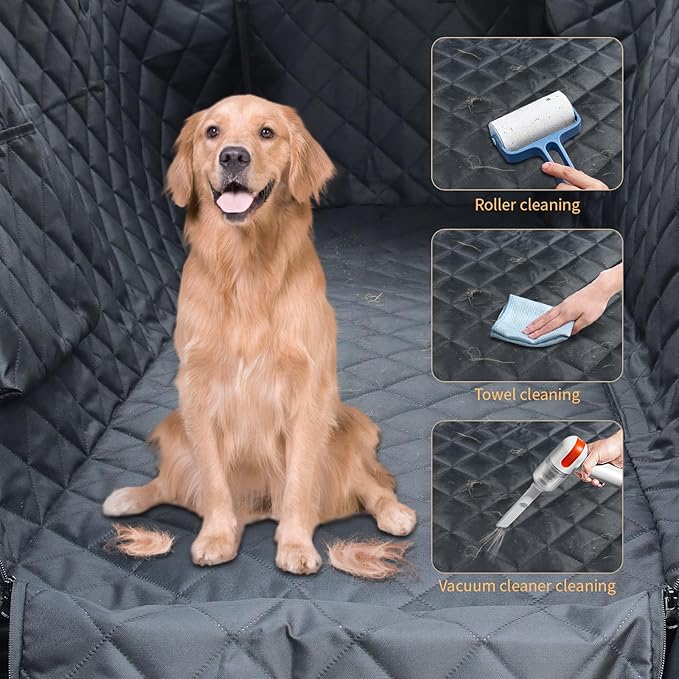 Dog Car Seat Cover,Pets Back Seat Extender,600D Heavy Durable 100% Waterproof Scratchproof Soft Dogs Hammock, Nonslip Backseat Protector for Cars Trucks SUVs