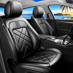 CX-30 Car Seat Covers Custom Fit for Mazda CX-30 2020-2026, Full Coverage Premium Leather Waterproof Breathable Seat Covers, Automotive Seat Protectors, Airbag Compatible(2 Front Seats, Black)