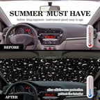 Woanger Windshield Sun Shade Foldable Car Front Window Covers for Car Accessories Sun Heat UV Rays Visor Protector Protection for Universal Cars SUV Truck (Moon Star)