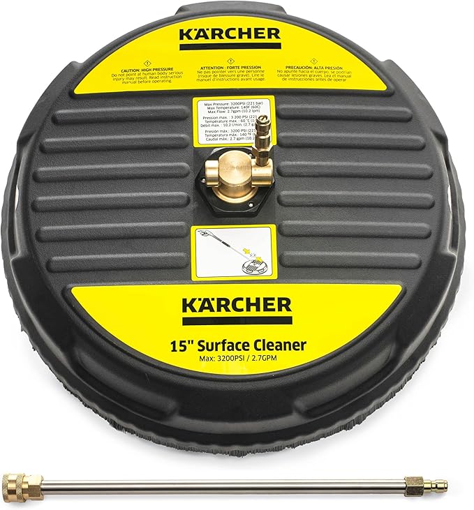 Kärcher Pressure Washer Surface Cleaner 15", Quick Connect, 2600-3200 PSI, Ideal for Driveways, Patios, Decks, Sidewalks