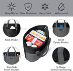 SMIRLY Large Insulated Cooler Bag, Thermal Insulated Grocery Bags, Collapsible Cooler Tote for Travel,Beach or Picnic