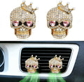Gothic Skull Car Air Freshener Vent Clips with 2 Pads, Halloween Scented Car Accessories for Men Women, Automotive Interior Decor and Cool Car Fresheners for Men， Spooky Gift Idea-A3