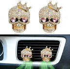 Gothic Skull Car Air Freshener Vent Clips with 2 Pads, Halloween Scented Car Accessories for Men Women, Automotive Interior Decor and Cool Car Fresheners for Men， Spooky Gift Idea-A3