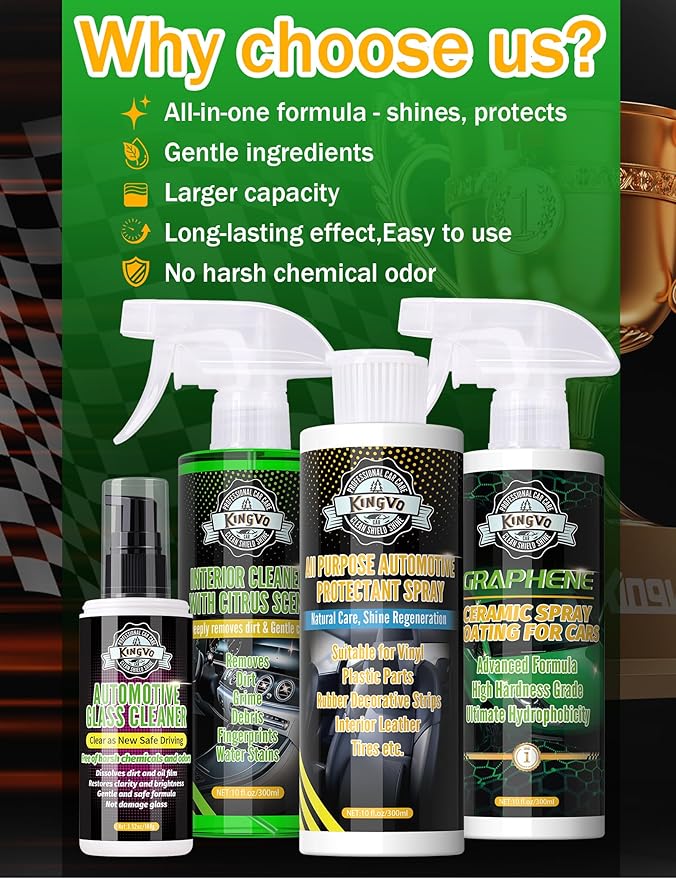 Kingvo Car Leather Conditioner, Leather Protector Repair Kit Car Interior Polish Care for Couch Vinyl Purses Boot Furniture Auto Upholstery,10 OZ