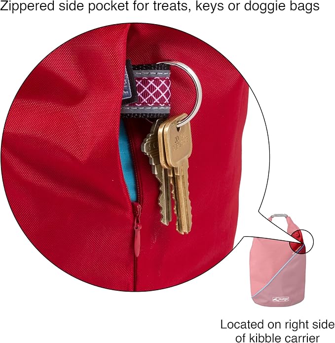 Kurgo Kibble Carrier - Portable Kibble Carrier - Compact Travel Storage - Dog Food Dry Bag - Camping Dog Storage - 5 lb Capacity - Navy