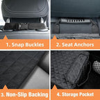 PETICON Waterproof Front Seat Car Cover, Full Protection Dog Car Seat Cover with Side Flaps, Nonslip Scratchproof Front Seat Cover Fits for Cars, Trucks, SUVs, Jeep