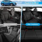 AOMSAZTO Custom Fit Seat Covers for Honda HRV 2016-2018 EX EX-L&2016-2022 LX,Full Set Faux Leather HR-V Car Seat Protector Black