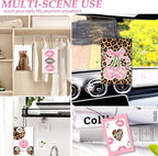 6PCS Leopard Initial A Car Air Freshener,Personalized Letter Car Accessories,Initial Gifts for Women and Men New Driver Auto Decor Rearview Mirror Hanging,Aromatherapy for Cars Interior or Locker
