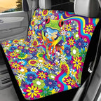 KEIAHUAN Frog Hippie Flower Car Seat Cover for Women 4 Piece Stretchy Front and Back Seat Covers Auto Interior Accessories Universal Fit for SUV Sedan and Truck