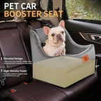 Dog Car Seat for Medium Dogs – Premium Pet Booster Seat with Two Pet Safety Belts, Detachable Washable Cover Non-Slip Base, Portable Dog Travel Seat for Road Trips & Daily Errands Up to 35lbs