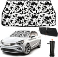 CHILL·TEK Funny Car Windshield Sun Shade Umbrella, Cows Print Car Sun Shade Umbrella, Block UV Rays Heat Foldable Windshield Umbrella Sun Visor Protector - Keep Vehicle Cool for Cars SUV