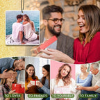 Custom Air Fresheners with Picture - Personalized Air Freshener for Car, Double Sided Customizable Photo Text,Birthday Wedding for Men Women Girlfriend Boyfriend (Square, Personalized)