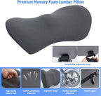 Lumbar Support Pillow for Office Chair and Car Seat, Lumbar Pillow with Adjustable Strap, Memory Foam Back Pillow for Lower Back Pain Relief, Back Support Pillow for Sitting, Driving, Traveling