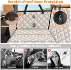 URPOWER XL Dog Backseat Extender for Full-Size Crew Cab Truck, Hard Bottom Dog Car Seat Cover for Back Seat Holds 400lbs, Waterproof Dog Hammock Pet Rear Seat Protector Travel Bed for F150 / Silverado