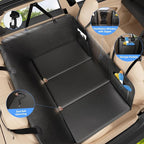 Back Seat Extender for Dogs-Large Space, Hard Bottom Dog Car Seat Cover for Back Seat Hold 420lb, Anti-scratch Backseat Extender for Dogs,Waterproof Dog Hammock for Car, SUV, Truck, All Black