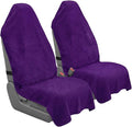 Car Seat Towel Cover, Universal Front Seat Protector for Cars, SUVs and Trucks, Sweat Towel Car Seat Cover for Gym, Yoga, Swimming, Pets and Family Travel, Profound Purple, 2 Pack