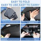SINGARO 300T Universal Car Windshield Sun Shade, Foldable Reflective for Windshield & Window Shades with Overlapping Design, Car Interior Accessories (57" L x 30" W)