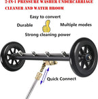 Tool Daily Dual-Function Undercarriage Cleaner with Swivel Wheel, Surface Cleaner for Pressure Washer, Underbody Car Wash Water Broom, 16 Inch, 4000 PSI