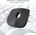Skechers Seat Cushion Memory Foam,Donut Pillow Office Chair Cushion for Tailbone Pain Relief,Butt Pillow for Office Chair,Car seat Cushion,Long Sitting Office Workers,and Car Drivers,Black
