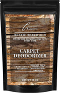 Lapew Rustic Teakwood Carpet Deodorizer Powder - Pet Safe Freshener for Vacuuming | Scented Odor Eliminator for Home | 16 oz