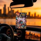 Rocksax Ghost Magazines Hanging Air Freshener – Long-Lasting Vanilla Car Air Freshener for Home & Office – Double-Sided Print Rock Band Memorabilia Car Fresheners