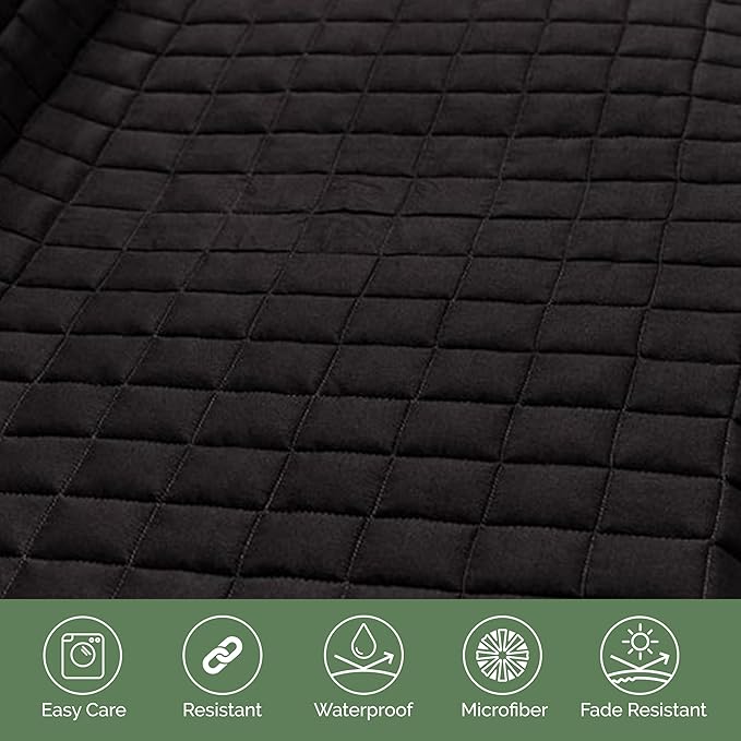 Elegant Comfort Premium Pet Car Seat Cover for Back Seat, Luxury Microfiber Car Seat Protector, Heavy Duty and Durable, Non-Slip and Waterproof Car Seat Cover for Trucks, Cars, and SUVs, Black