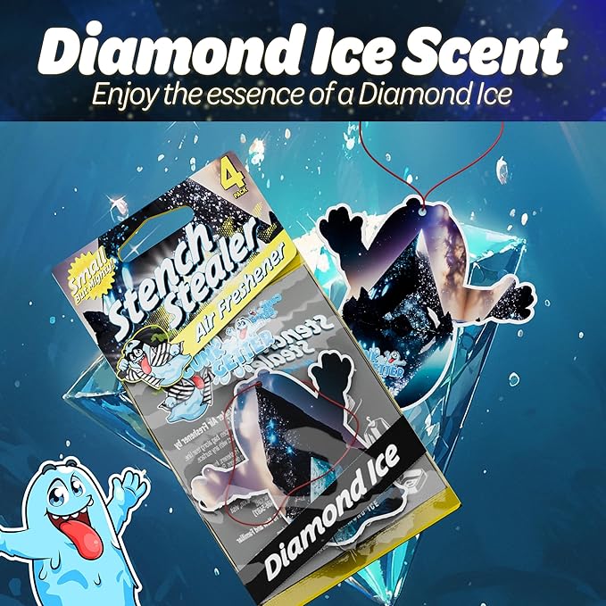 Car Air Fresheners- Long Lasting Scent, Odor Eliminator, Home Essentials, Fresh Fragrance- 96 Pack- Diamond Ice