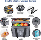 Maelstrom Portable Collapsible Soft Cooler Bag – 24/30/60 Cans Double-Deck Leakproof Ice Chest for Beach, Camping & Grocery