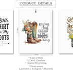 Mancheng-zi Retro Western Car Air Freshener 3Pcs, Floral Cowgirl Boots Inspirational Air Freshener Hanging for Cars Closet Drawer or Books, Western Girly Car Accessories Mirror Decor for Women
