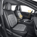 1:1 Custom Car Seat Covers Fit for Toyota RAV4 2019 2020 2021 2022 2023 2024 2025 2026 LE/XLE/XLE Premium/Limited (NOT for Hybrid) Full Set Faux Leather Waterproof Seat Protectors(5-Seat, Black&Grey)