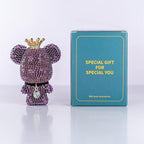 Cute Car Accessories, Bling Crystal Bear Car Air Freshener With Vent Clip,Rhinestone Aesthetic Car Decor Interior Decoration (PURPLE)