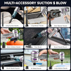 Handheld Vacuum Cordless, Car Vacuum Cleaner with Brushless Motor, Strong Suction Vacuum & Compressed Air Dusters with LED Light, Type C Port, Wireless Mini Portable Hand Vacuum Blower for Home, Pet