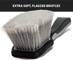 VIKING Car Wash Brush, Wheel and Fender Brush, Short Handle Tire Cleaner for Car Detailing, 10.3 Inch, Grey/Black