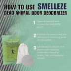 SMELLEZE Dead Animal Odor Eliminator for Home - Removes Rodent & Mouse Smell in Wall, Attic, Crawlspace - Reusable Pouch, Pet Safe, USA Made, 375 sq.ft