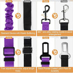 LivTee Dog Seat Belt for Car, Retractable Pet Safety Harness, Adjustable Nylon Dog Seatbelt Leash, Comfortable Dog Accessories for Vehicles (Purple-1PCS)