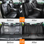Car Seat Covers, Premium Leather Car Seat Covers, Waterproof and Breathable Seat Covers, Universal Car Seat Protector Fit for Cars, Trucks, SUVs, Pick-ups (Black, 2 PCS Front Seat)
