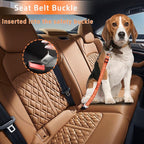 3-Piece Dog Car Harness Set - Retractable, Adjustable, Reflective Dog Seatbelt for Vehicle Headrests, Heavy Duty & High Elastic, Orange