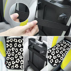 Car Center Console Cover,White Flowers Auto Center Console Pad,Armrest Cover Protector for Vehicle SUV Truck Car
