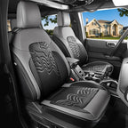 Red Rain Leather Seat Cover Customized Fit for Ford Bronco 2 Door Seat Cover 2025 2024 2023 2022 2021 Black and Gray Car Seat Covers Full Set (Bronco 2Door-Black+Gray)