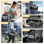 Lekereise Top-Expandable Pet Carrier 17x11x9.5 Inch Alaska Hawaiian Airline Approved Soft Sided Underseat to 12lbs Travel Carriers for Small Cats and Dogs with Locking Safety Zippers Anti-Scratch Mesh