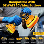 Cordless Buffer Polisher Kit For DEWALT 20V LI-ION Battery.6-Inch Orbital Buffer Polisher with 8 Variable Speed with 25pcs Polishing Accessories, for Car Polishing/Waxing (Tool Only)