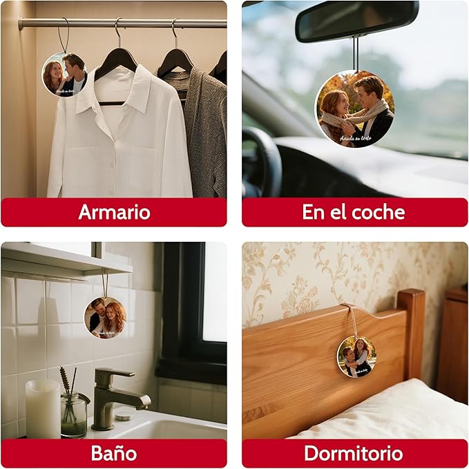 Bemaystar Custom Air Fresheners with Picture – Custom Double Sided Photo Car Air Freshener, Personalized Air Freshener for Car Wardrobe Bathroom and Hanging Ornaments (Circle)