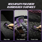 YeewayVeh Pro Tire Cleaning Brush, Stiff Mixed Bristles Tire Cleaner, Short Handle Scrub Brush for Cleaning Sidewalls, Rubber Mats & Wheels, Anti-Deformation Tyre Detailing Tool, Purple/Black